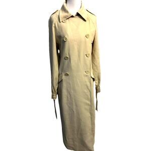 New GUESS Trench Coat Double Breasted Structured Military Long Office 80s Style